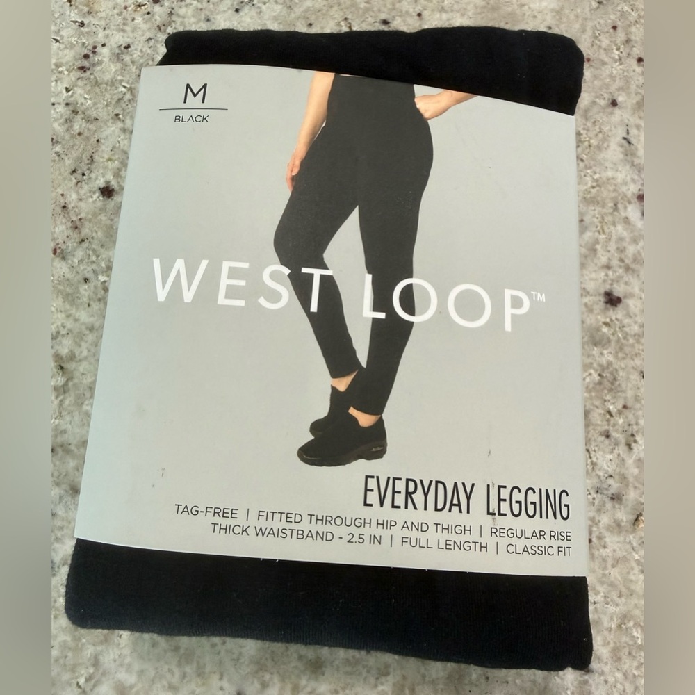 West Loop Bundle one Classic Black Leggings and one Classic Grey Leggings NEW - Picture 2 of 6